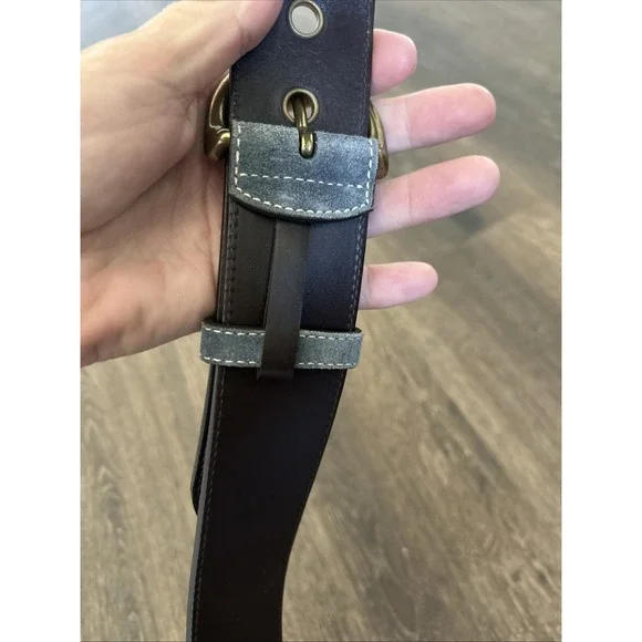 COACH Vintage Y2K Soho Blue Suede Luxury Designer Belt Size  display picture 2